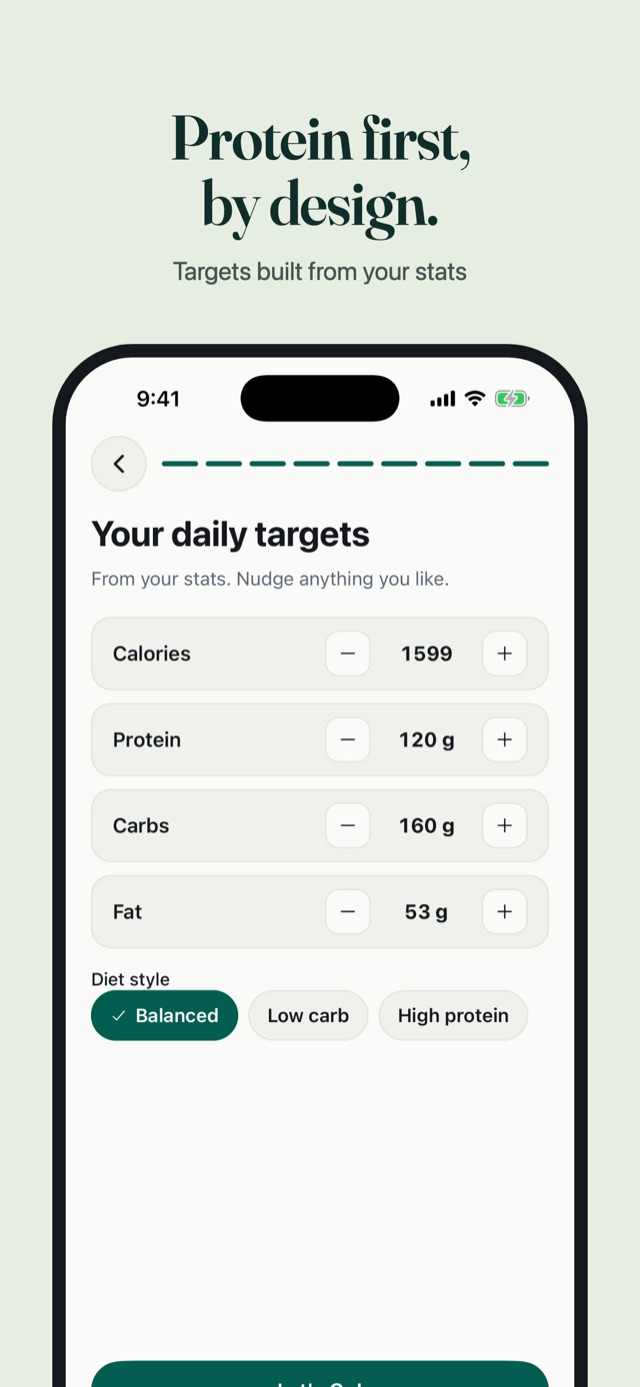 Protein first, by design: targets built from your stats