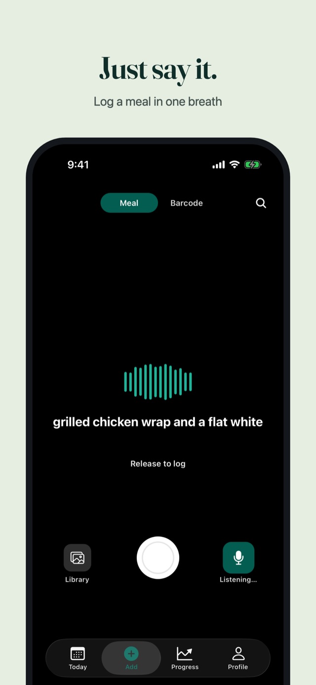 Just say it: log a meal in one breath